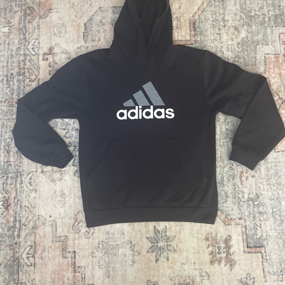Adidas Charcoal Black Regular Fit pullover Hoodie Youth XL 18